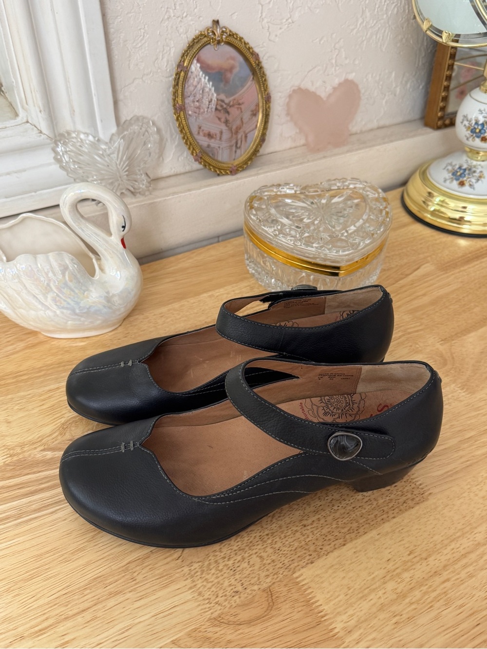 ๐ค Taos black leather Mary Jane heels size 9 comfort classic casual - Picture 14 of 16
